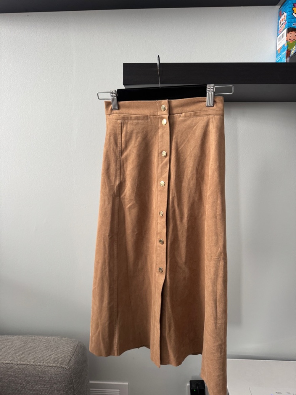 Wilfred Camel Midi A-Line Skirt
